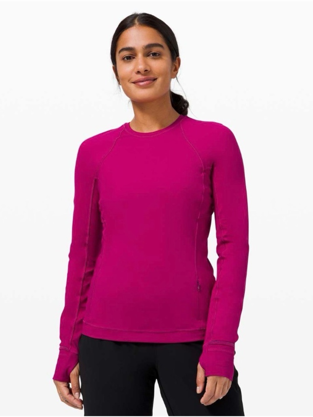 lululemon athletica Runderful long sleeve in deep fuschia yoga athletic